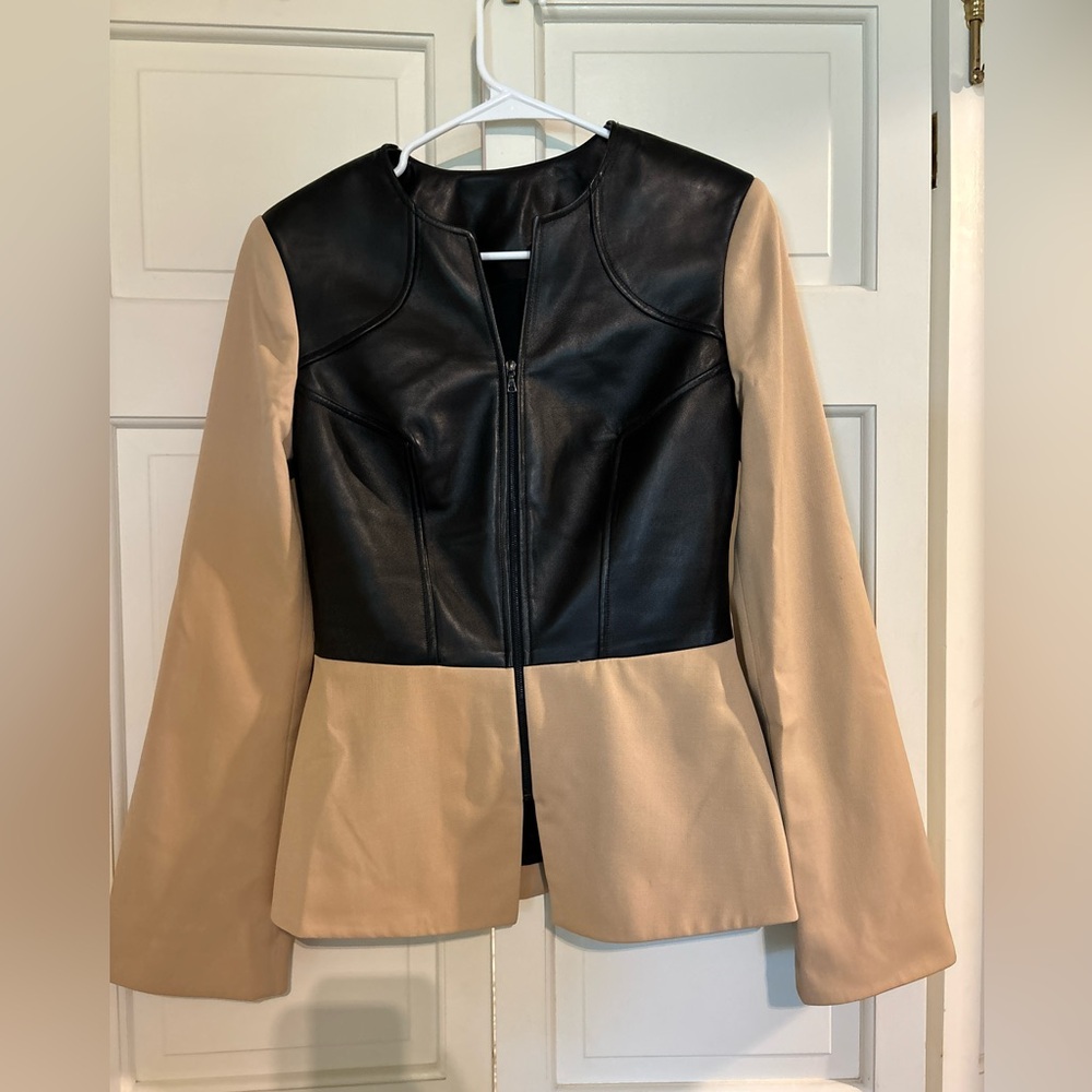 Karolina Zmarlak Jacket Size 4, Leather and Wool